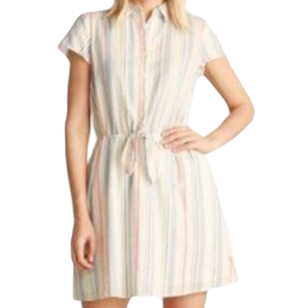 J. Crew Mercantile Women's Size Large Striped Multicolor Button Up Shirt Dress